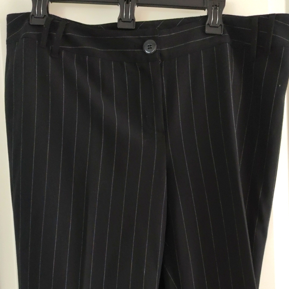Chaus Black Pinstripe Dress Pants NWOT